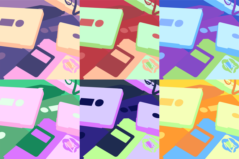 Cassettes Collage, Illustrator, May 7th, 2024